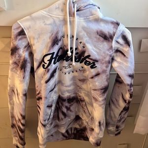 Hollister purple tie-dye logo hoodie